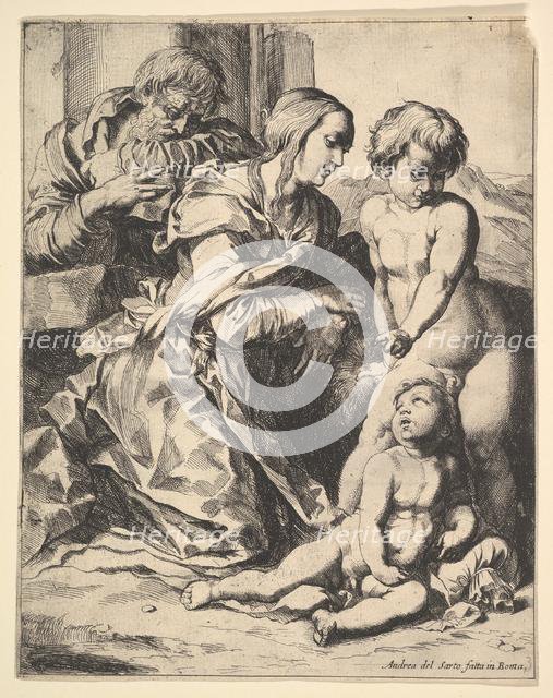 Virgin kneeling before Christ, 1610-42. Creator: Pierre Brebiette.