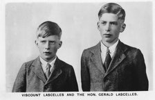 'Viscount Lascelles and Hon Gerald Lascelles', 1937. Artist: Unknown.
