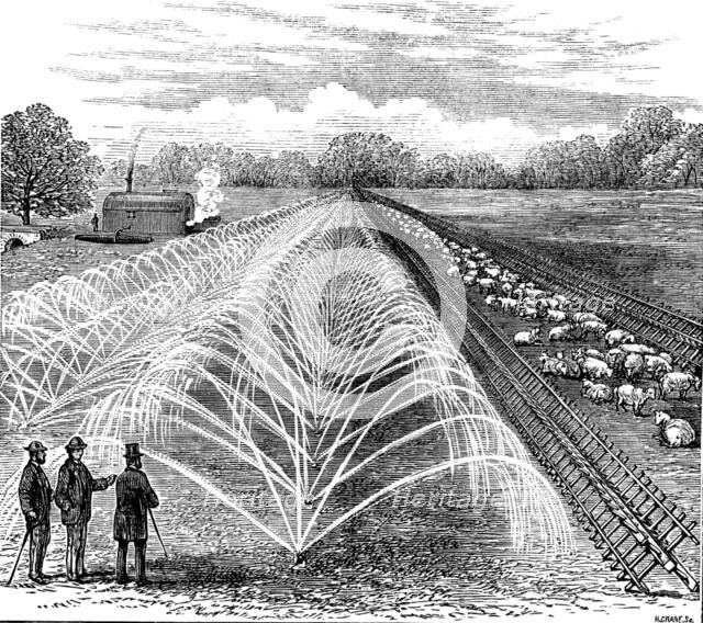 New method of pasture irrigation, 1873. Creator: H. Crane.