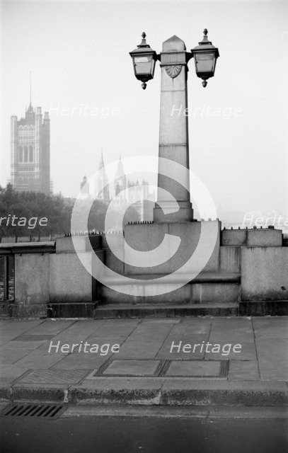 Street lamp on Lambeth Bridge, London, c1945-c1965. Artist: SW Rawlings