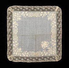 Handkerchief, probably French, 1825-50. Creator: Unknown.