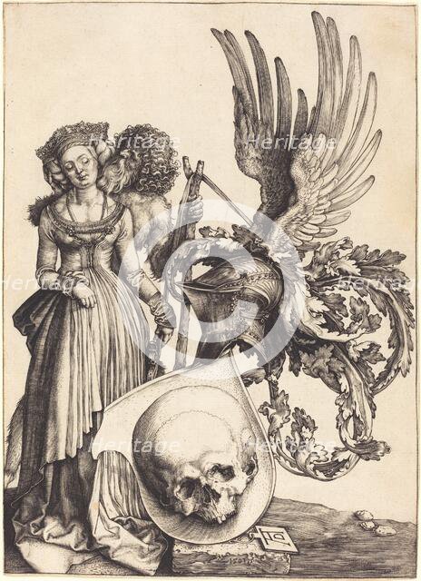 Coat of Arms with a Skull, 1503. Creator: Albrecht Durer.