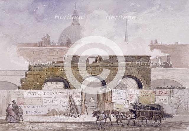 The remains of Fleet Prison, London, 1868. Artist: Anon