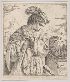 David looking at the head of Goliath, 1620-30. Creator: Giuseppe Caletti.