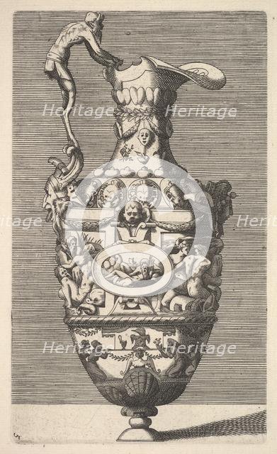 Vase with a River God in an Oval Medallion, 17th century. Creator: Rene Boyvin.