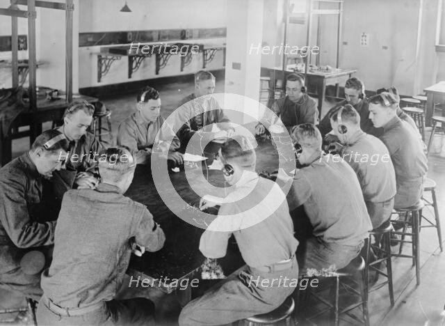 Aviators practicing telegraphy, 1917. Creator: Bain News Service.