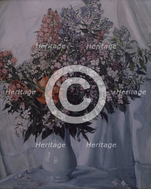 Still life. Phloxes, 1911. Artist: Golovin, Alexander Yakovlevich (1863-1930)