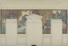 Esquisse pour la mairie de Fresnes : Paysage avec promeneurs en automne, 1905. Creator: Jean Constant Pape.