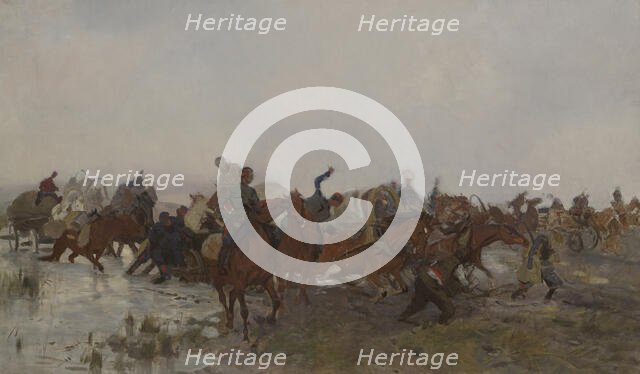 Cossacks in the Marsh, between 1881-1887. Creator: Jozef Chelmonski.