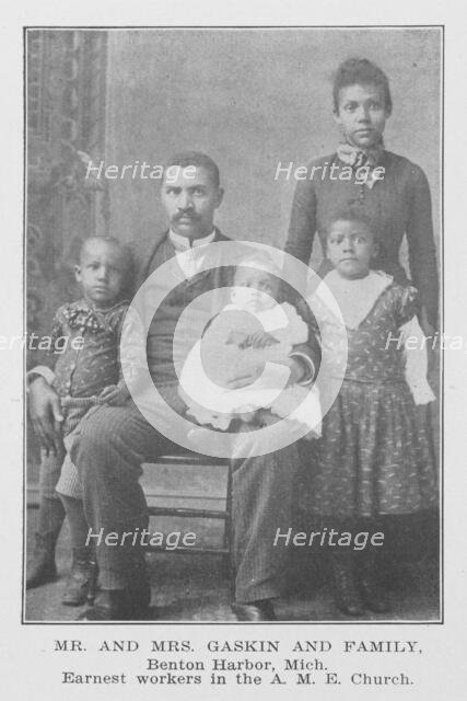 Mr. And Mrs. Gaskin and family; Benton Harbor, Mich.; Earnest workers in the A. M. E. Church, 1907. Creator: Unknown.