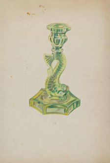 Dolphin Candlestick, c. 1935. Creator: Ella Josephine Sterling.