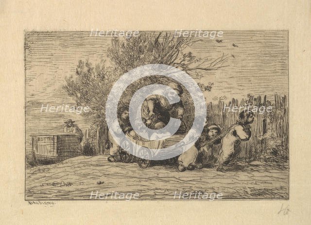 The Heirs to the Cart, 1861. Creator: Charles Francois Daubigny.
