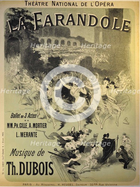 Poster for the ballet La Farandole by Théodore Dubois, 1883.