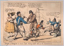 Forget & Forgive, or Honest Jack Shaking Hands with and Old Acquaintance , Se..., September 3, 1799. Creators: Thomas Rowlandson, Rudolph Ackermann.