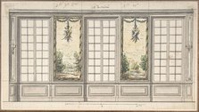 Design for a Windowed Wall with Decorative Panels, mid-18th century. Creator: Anon.