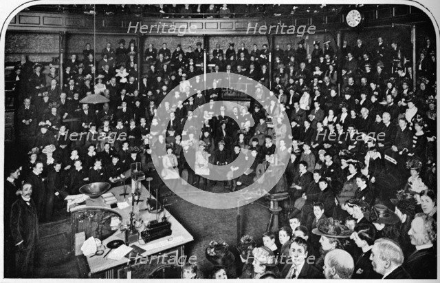 A lecture at the Royal Institution, London, c1903 (1903). Artist: Unknown.