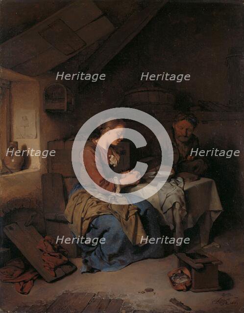 Saying Grace, 1663. Creator: Cornelis Bega.