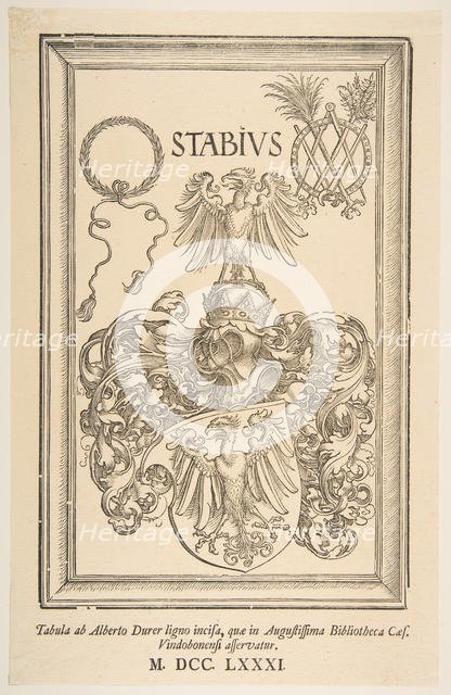 Coat -of-Arms of Johan Stabius, edition of 1781.n.d. Creator: Albrecht Durer.