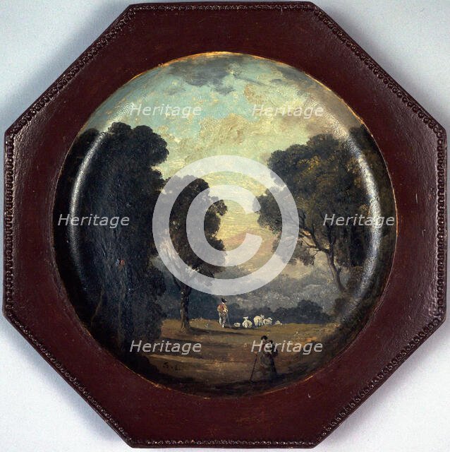 Paysage peint sur une assiette, c1794. Creator: Hubert Robert.
