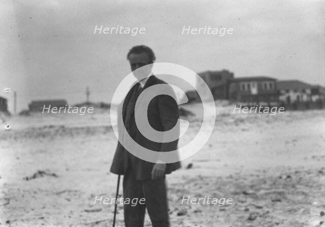 Arnold Genthe in Long Beach, New York, between 1911 and 1942. Creator: Arnold Genthe.