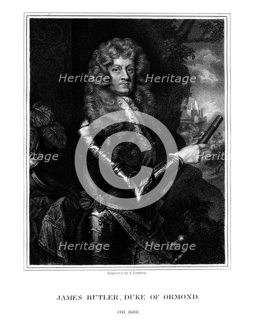 James Butler, 1st Duke of Ormonde, Anglo-Irish statesman and soldier, (1824).Artist: E Scriven