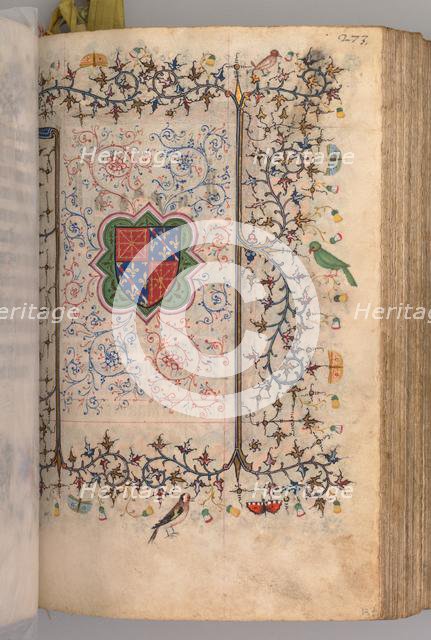 Hours of Charles the Noble, King of Navarre (1361-1425): fol. 137r, Coat of Arms..., c. 1405. Creator: Master of the Brussels Initials and Associates (French).