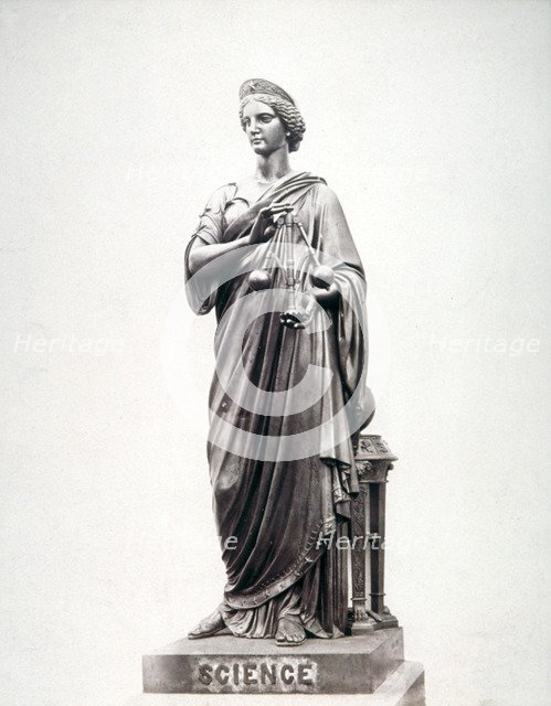Bronze statue of Science, located on the north parapet of Holborn Viaduct, London, 1869. Artist: Henry Dixon