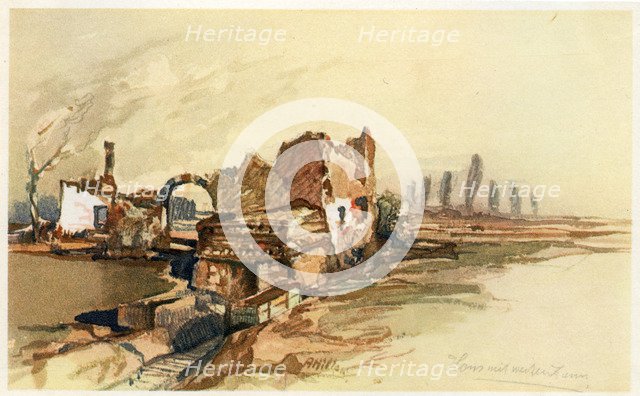 'House with a White Fence', c1914-c1918(?).Artist: Adolf Hitler