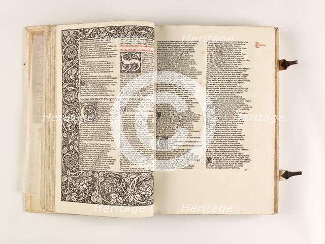 The Kelmscott Chaucer - The Works of Geoffrey Chaucer Now Newly Imprinted, 1896. Creator: Sir Edward Coley Burne-Jones.