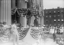 Liberty Loans - Wilson Speaking, Seated: Daniels; Mcadoo; Lansing, 1917. Creator: Harris & Ewing.