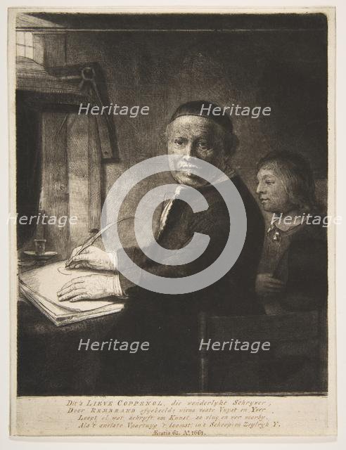 Lieven Willemsz van Coppenol with his Grandson, ca. 1658. Creator: Rembrandt Harmensz van Rijn.