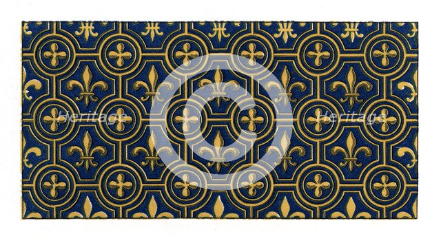 Diaper ornament, 14th century, (1843).Artist: Henry Shaw