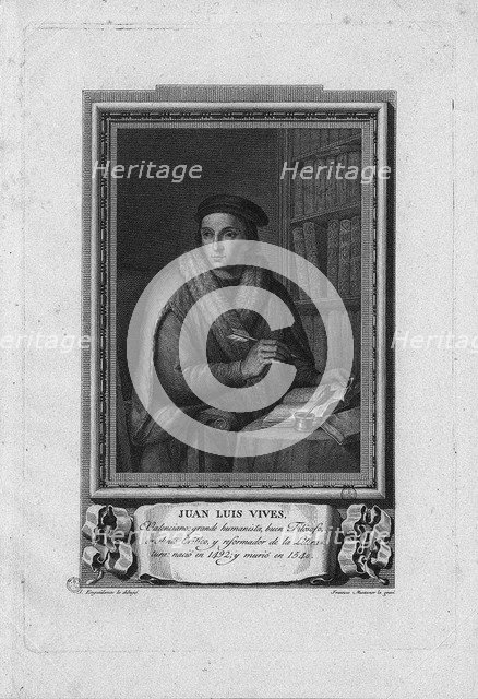 Portrait of Juan Luis Vives (1492-1540), 1791. Artist: López Enguídanos, José (1751-1812)