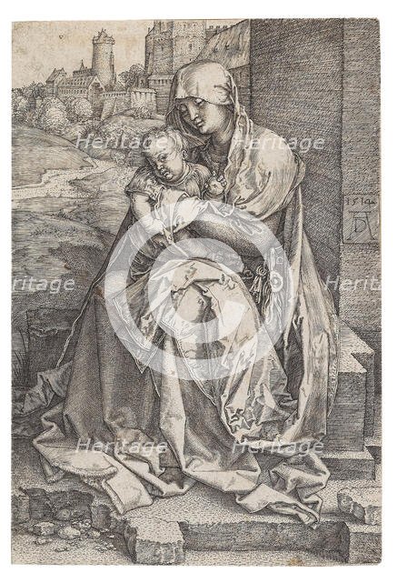 Virgin and Child Seated by the Wall, 1514. Creator: Dürer, Albrecht (1471-1528).