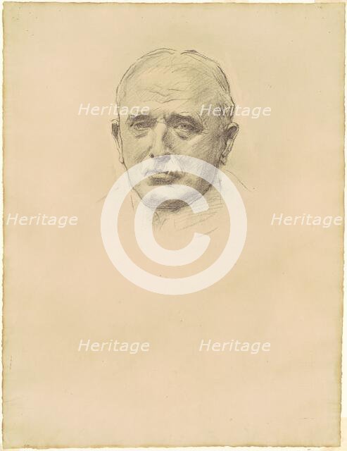 Study of Field Marshal John French for "General Officers of World War I", 1920-1922. Creator: John Singer Sargent.