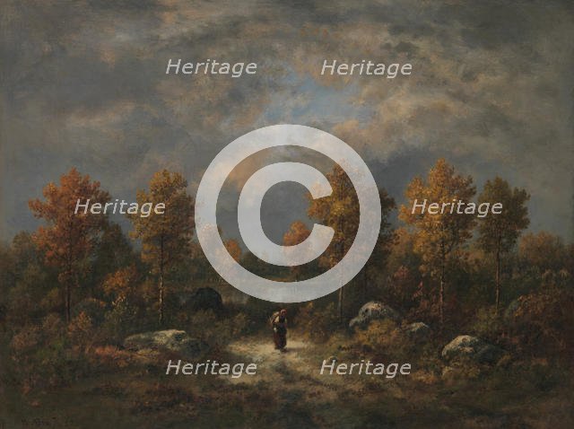 Autumn: The Woodland Pond, 1867. Creator: Narcisse Virgile Diaz de la Pena.