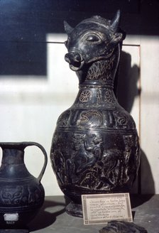 Etruscan Vase in shape of Bull's head, c6th century BC.  Artist: Unknown.