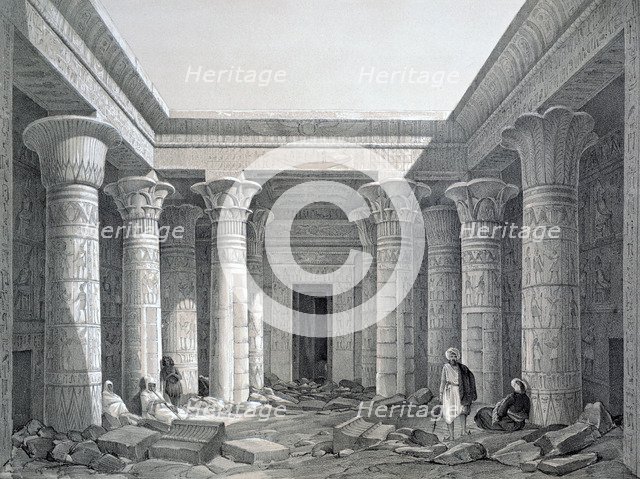 'Court of the Great Temple, Philae', Egypt, 1843. Artist: George Moore