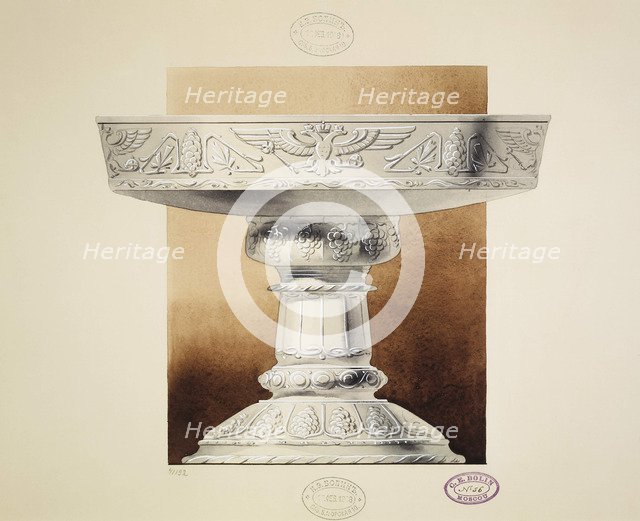 Design of a Bowl for pickles. (Series The Dowry of Grand Princess Maria Pavlovna), 1907-1908. Artist: Carl Edvard Bolin company  