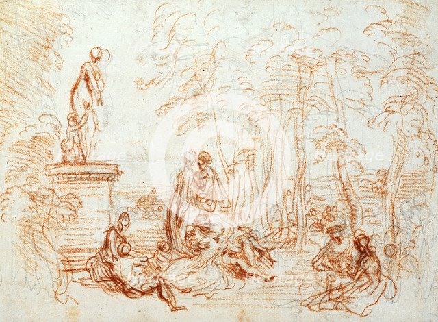 'The Pleasure of Love', sketch, 18th century.  Artist: Jean-Antoine Watteau