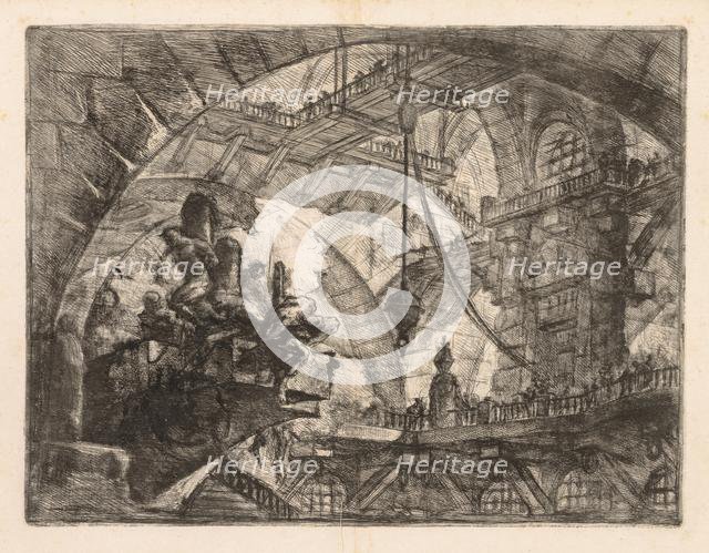 The Prisons: A Vast Gallery with a Group of Prisoners, 1745-1750. Creator: Giovanni Battista Piranesi (Italian, 1720-1778).