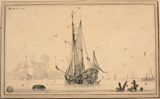 Harbor Scene with Ships at Rest and Piling, 1698. Creator: Sieuwert van der Meulen.