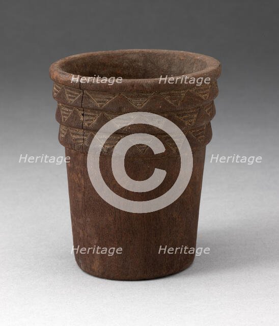 Drinking Vessel (Kero) with Incised Geometric Pattern, A.D. 1450/1532. Creator: Unknown.