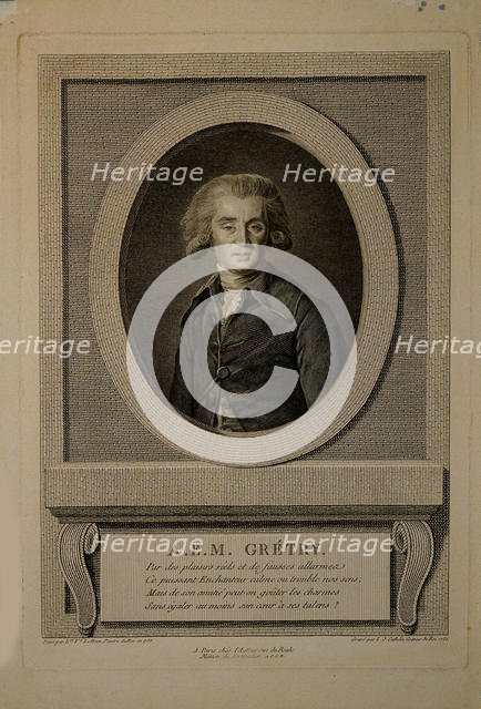 Portrait of the composer André Ernest Modeste Grétry (1741-1813), 1786. Creator: Cathelin, Louis-Jacques (1739-1804).