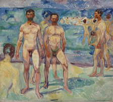 Bathing Men; Middle Age, 1907-1908. Creator: Edvard Munch.