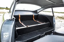 Rear seat of a 1961 Aston Martin DB4 GT previously owned by Donald Campbell. Creator: Unknown.