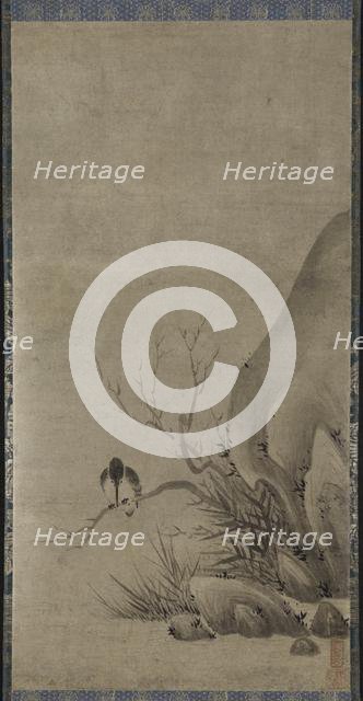 Kingfisher Perched above a Stream, late 1400s. Creator: Kenk? Sh?kei (Japanese, active 1478-1506).