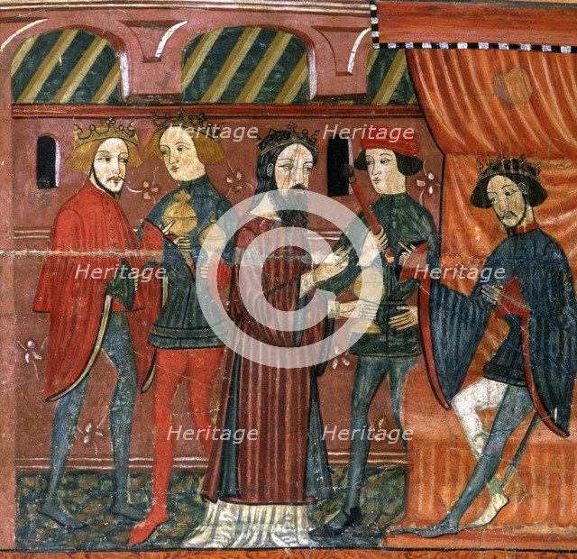  'The Magi before Herod', detail of the work 'The Frontal of the Mother of God', tempera on wood …