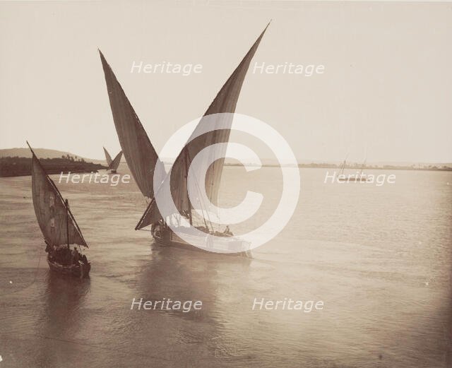 Boats on the Nile, 19th century. Creator: Anon.