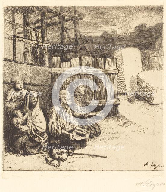 English Beggars (Les mendiants anglais), 1875. Creator: Alphonse Legros.